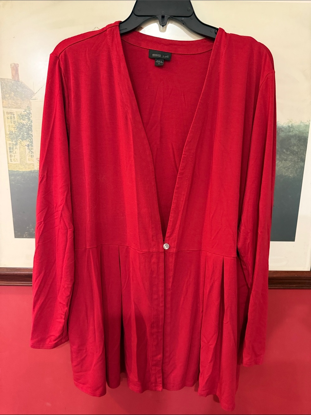 J. Jill beautiful red jacket with single button closure size XL. New without tag